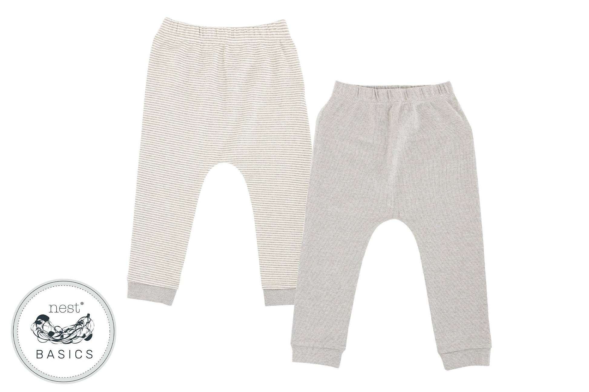 Basics Organic Cotton Ribbed Harem Leggings (2 Pack) - Dark Grey - Nest Designs